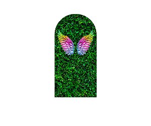 Painel De Festa Romano 1,00x2,00- Efeito Muro Inglês com Asas Coloridas 023