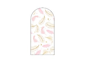 Painel De Festa Romano 1,00x2,00- Tropical Penas Aquarela 012