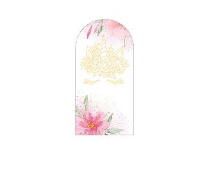Painel De Festa Romano 1,00x2,00- Chifre de Unicórnio Efeito Glitter Dourado 011