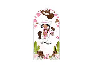 Painel De Festa Romano 1,00x2,00- Vaqueira e Cavalo Cute 026
