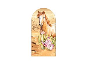 Painel De Festa Romano 1,00x2,00- Cavalo Boiadeira Aquarela 031