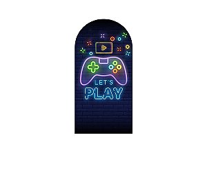 Painel De Festa Romano 1,00x2,00-  Let's Play Efeito Neon Game 019