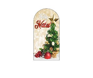 Painel Romano Veste Fácil 1,00x2,00 - Natal Dourado com Árvore 003