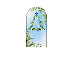 Painel Romano Veste Fácil 1,00x2,00 - Árvore de Natal com Folhagens 024