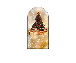 Painel Romano Veste Fácil 1,00x2,00 - Árvore de Natal Efeito Brilhos Dourados 027