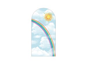 Painel Romano Veste Fácil 1,00x2,00 - Céu Azul com Arco-íris 005