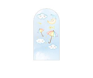 Painel Romano Veste Fácil 1,00x2,00 - Chuva de Amor Céu Azul Aquarela 010