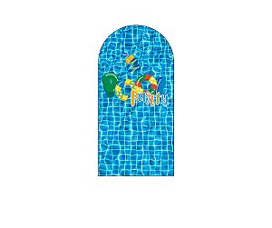 Painel Romano Veste Fácil 1,00x2,00 - Pool Party Piscina Azul 013