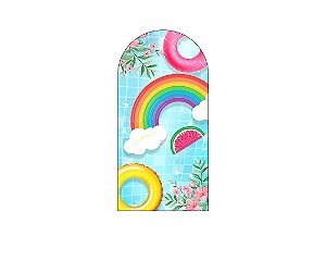 Painel Romano Veste Fácil 1,00x2,00 - Pool Party Piscina E Arco-íris 016