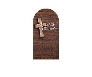 Painel Romano Veste Fácil 1,00x2,00 - Páscoa Cristã Cruz Efeito Madeira 020