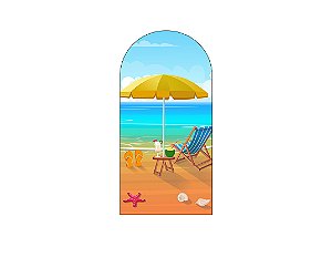 Painel Romano Veste Fácil 1,00x2,00 - Praia Beach Aquarela 015