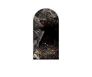 Painel Romano Veste Fácil 1,00x2,00 - Tropical Chique Preto com Dourado 022