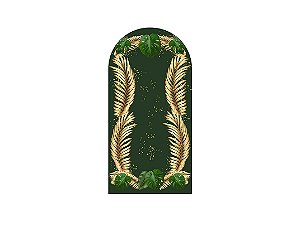 Painel Romano Veste Fácil 1,00x2,00 - Tropical Chique Verde com Dourado 024