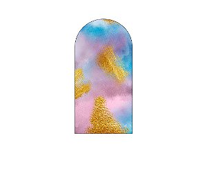 Painel Romano Veste Fácil 1,00x2,00 - Tie Dye com Dourado 004