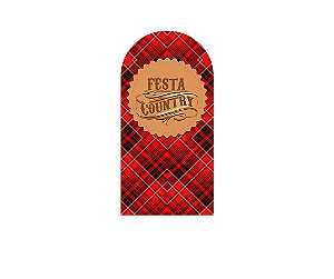 Painel Romano Veste Fácil 1,00x2,00 - Festa Country Rodeio Xadrez Vermelho 006