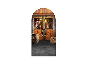 Painel Romano Veste Fácil 1,00x2,00 - Cavalos non Estábulo Iluminado 015
