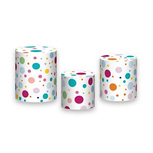 Trio De Capas De Cilindro - Padrão Poás Tons Fortes 068