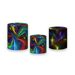 Trio De Capas De Cilindro - Espiral de Neon Colorido 021