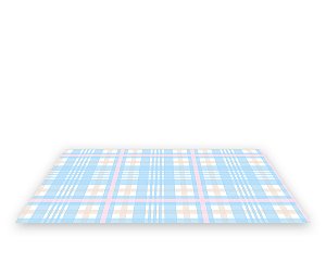 Painel De Festa Tapete Em Lona 2,50x1,35 - Xadrez Azul com Bege 117