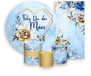 Painel De Festa + Trio De Capas Cilindro + Faixa Veste Fácil - Dia das Mães Floral 025