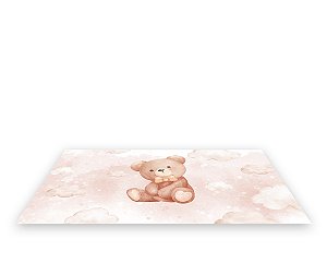 Painel De Festa Tapete Em Lona 2,50x1,35 - Chá De Bebê Ursinho Bege 011