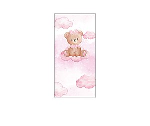 Painel De Festa Vertical 1,00x2,00 - Ursinha Nuvens Rosas 115