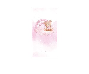 Painel De Festa Vertical 1,00x2,00 - Ursinha Arco-íris Rosa 116
