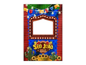 Painel De Festa Vertical Interativo 1,50x2,20 - Festa Junina São João Tecidos Xadrez Costurados 084