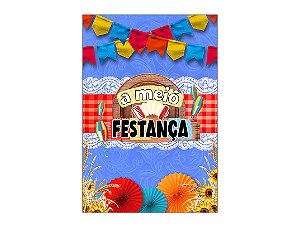 Painel De Festa Vertical 1,50 x 2,20 - Festa Junina Bandeirolas A Meió Festança 083