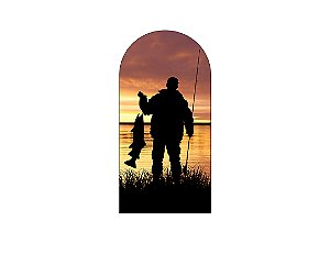Painel Romano Veste Fácil 1,00x2,00 - Pescador Silhuetas no Por do Sol 009