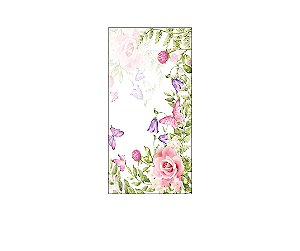 Painel De Festa Vertical 1,00 x 2,00 - Meia Lua de Flores e Borboletas 157