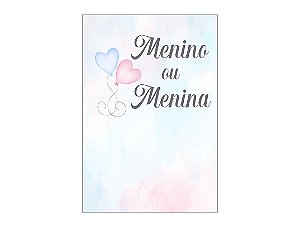 Painel De Festa Vertical 1,50 x 2,20 - Menino ou Menina Balões Azul e Rosa 061