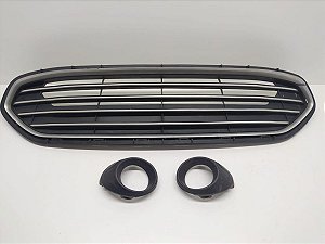 Grade Radiador Ford Ka Sedan Friso Cinza Com Moldura #C1