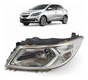 Farol Dianteiro Esquerdo Cromado Onix Prisma 2013 A 2019 Esquerdo/motorista