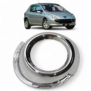 Aro Moldura Farol Milha Peugeot 307 06 A 12 Cromado Direito