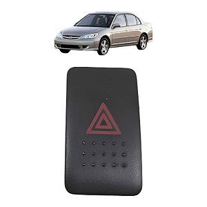 Botão Interruptor Pisca Alerta Honda Civic 2001 2002 A 2006 Preto