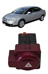 Botão Pisca Alerta C4 Pallas 2007 2008 2009 2010 2011 2013 Vermelho