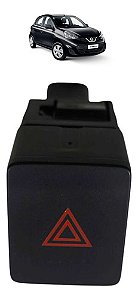 Botao Pisca Alerta Nissan March 2015 2016 2017 2018 A 2020 Preto