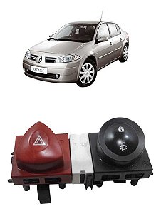 Botao Pisca Alerta Trava Megane Renault 2006 2007 2012  Preto