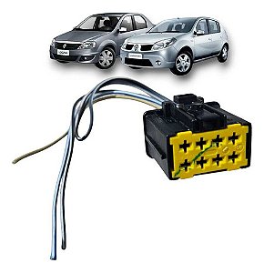 Chicote Conector Botão Pisca Alerta Sandero Logan 07 A 2014