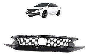Grade Parachoque Dianteiro Honda Civic 2017 2018 2019 A 2021 Preto Plástico