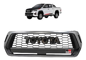 Grade Parachoque Dianteiro Toyota Hilux Gr 2019 2020 A 2022 Cinza Plástico