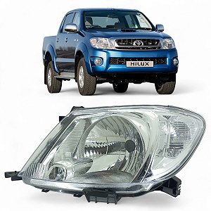 Farol Hilux 2005 2006 a 2011 Lado Esquerdo Pisca Cristal