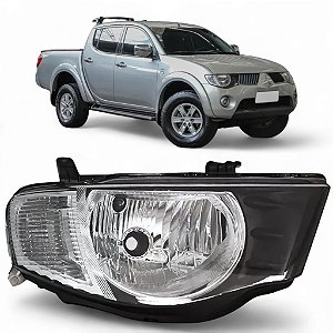 Farol direito L200 2007 À 2016 Foco Simples Pisca Cristal