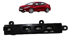 Moldura Bara Leds Alavanca Cambio Kia Cerato 2017 Até 2018 Preto Lisa