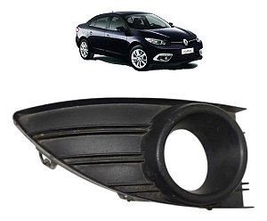 Moldura Farol Neblina Direto Renault Fluence 2010 A 2013 Preto
