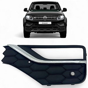 Moldura Grade Milha esquerda Amarok 2017 2018 A 2023 Cromado