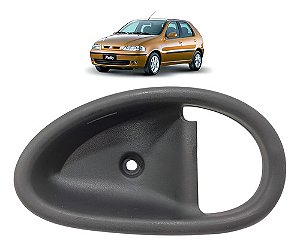 Moldura Maçaneta Interna Esquerda Fiat Palio 1997 A 2005 Preto Dianteira/traseira