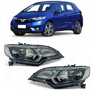 Par Farol Honda Fit 2015 2016 2017 2018 2019 Mascara Negra