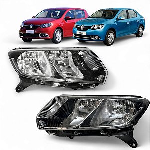 Par Farol Logan 2014 2015 2016 2017 2018 Sandero Masc. Negra